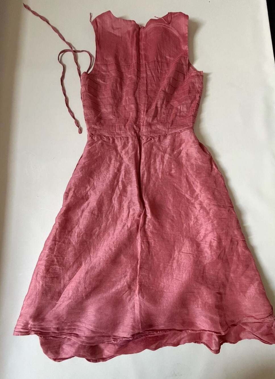 Cynthia Howie Womens Size 4 Dusty Rose Sleeveless Tie Shoulder Midi Dress